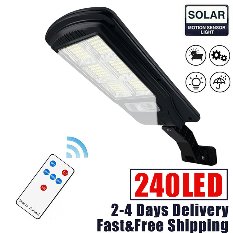 240LED Solar Street Light Commercial Dusk To Dawn Outdoor Motion Sensor Road Wall Lamp for Garden Garage Yard