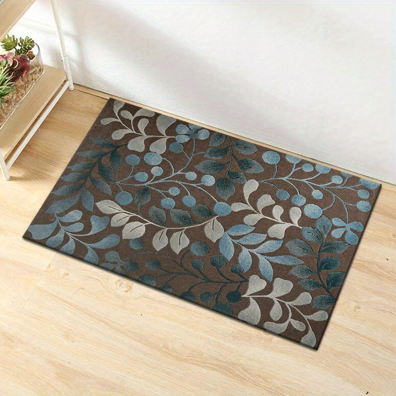 Botanical Contours Runner Rug - Versatile Door Mat for Entryway, Kitchen, Bathroom, Bedroom | Machine Washable Polyester | Multiple Sizes Available