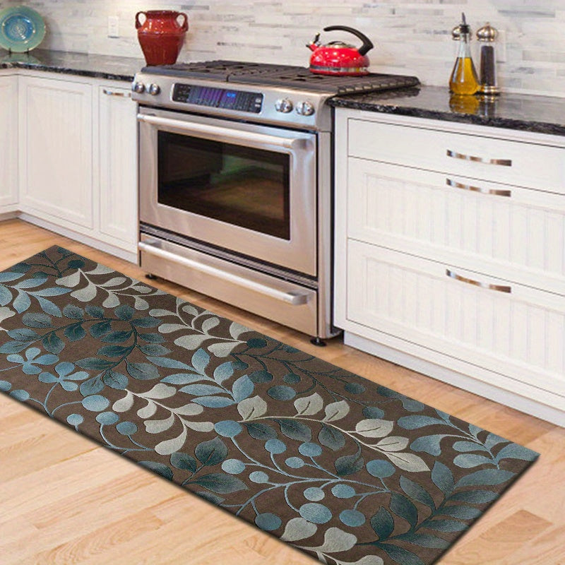 Botanical Contours Runner Rug - Versatile Door Mat for Entryway, Kitchen, Bathroom, Bedroom | Machine Washable Polyester | Multiple Sizes Available