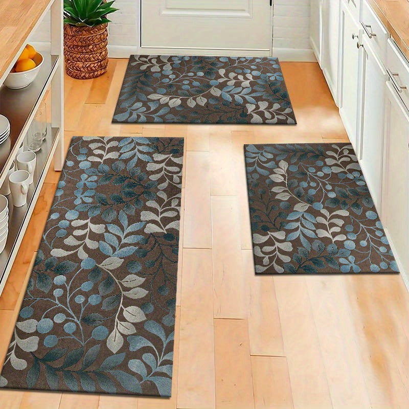 Botanical Contours Runner Rug - Versatile Door Mat for Entryway, Kitchen, Bathroom, Bedroom | Machine Washable Polyester | Multiple Sizes Available