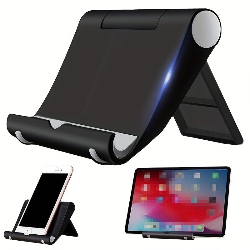 Compact Universal Phone Stand - Polypropylene (PP) Material, Foldable & Adjustable Multi-Angle Mount, Compatible with 4-11 Inch Devices, Portable Holder for Desk and Travel