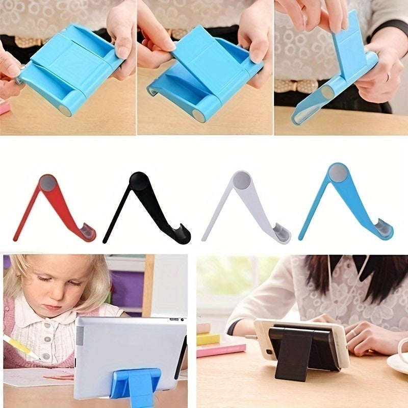 Compact Universal Phone Stand - Polypropylene (PP) Material, Foldable & Adjustable Multi-Angle Mount, Compatible with 4-11 Inch Devices, Portable Holder for Desk and Travel