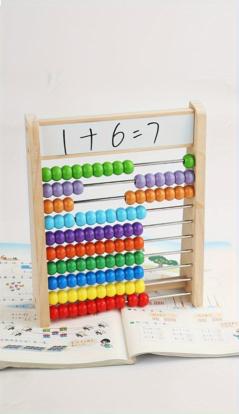 Vibrant Wooden Math Wizard - Develops Addition & Subtraction Skills, Enhances Hand-Eye Coordination, Sensory Learning Tool for Youngsters, Perfect Birthday Gift Idea for Boys and Girls