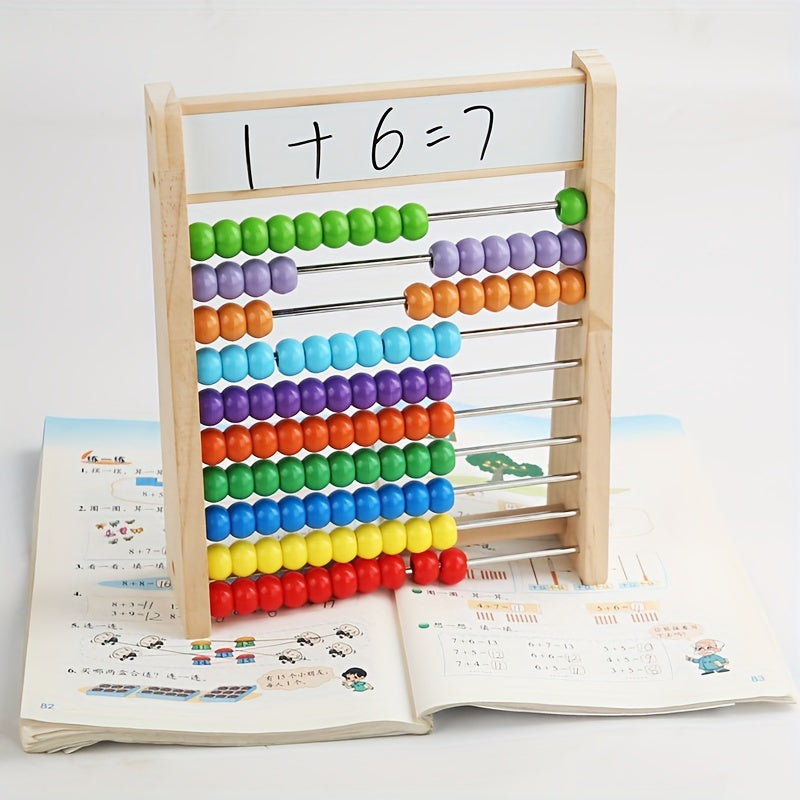 Vibrant Wooden Math Wizard - Develops Addition & Subtraction Skills, Enhances Hand-Eye Coordination, Sensory Learning Tool for Youngsters, Perfect Birthday Gift Idea for Boys and Girls