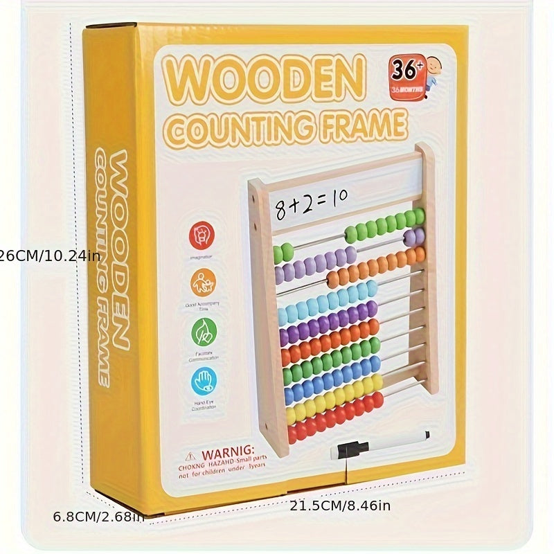 Vibrant Wooden Math Wizard - Develops Addition & Subtraction Skills, Enhances Hand-Eye Coordination, Sensory Learning Tool for Youngsters, Perfect Birthday Gift Idea for Boys and Girls