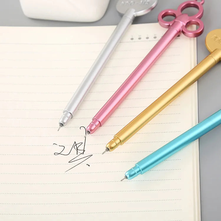 40 pcs Creative Stationery Key Modelling Neutral Pen Cute Cartoon Learning Office Retro Water-based Signature Pen