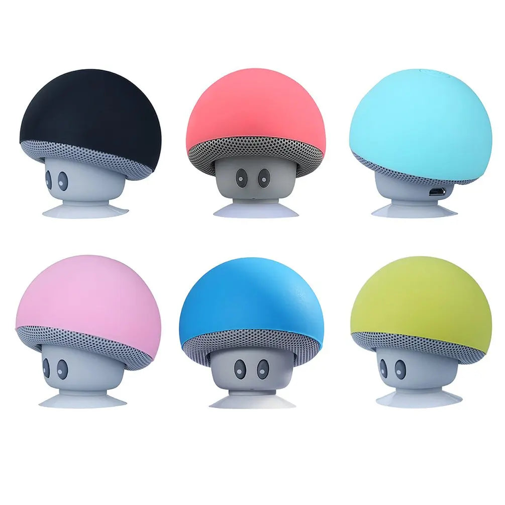 Cartoon Mushroom Wireless Speaker Waterproof Suction Cup Mini Speaker Audio Outdoor Portable Subwoofer