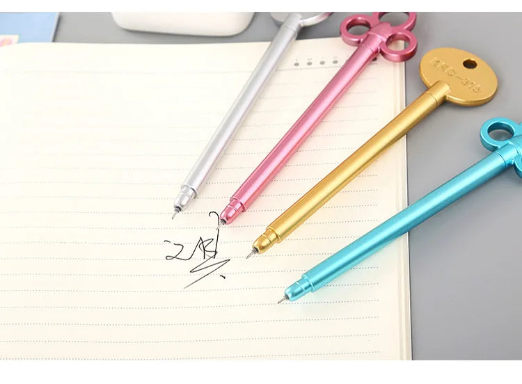 40 pcs Creative Stationery Key Modelling Neutral Pen Cute Cartoon Learning Office Retro Water-based Signature Pen