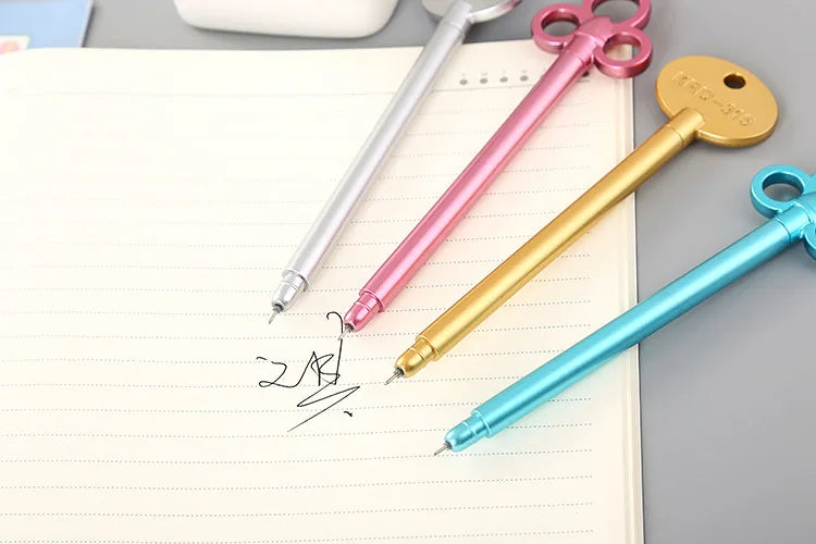 40 pcs Creative Stationery Key Modelling Neutral Pen Cute Cartoon Learning Office Retro Water-based Signature Pen