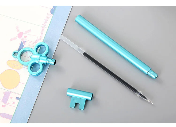 40 pcs Creative Stationery Key Modelling Neutral Pen Cute Cartoon Learning Office Retro Water-based Signature Pen