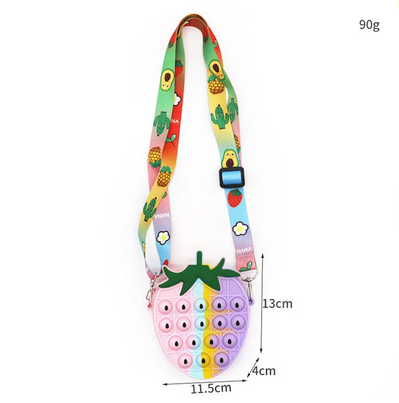 Press Silicone Bag Squeezing Toy Decompression Cute Rabbit Kids Little Boy Messenger Bag Baby Girl Shoulder Coin Purse