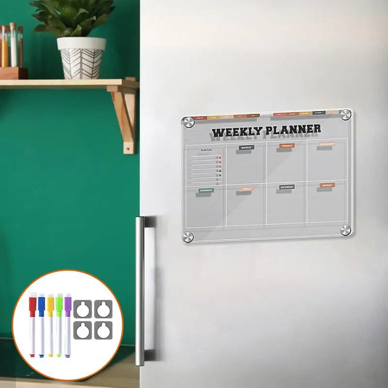 Transparent Acrylic Fridge Magnet Sticker Calendar Board Planner Magnetic Calendar For Fridge Dry Erase Board To Do List Menu