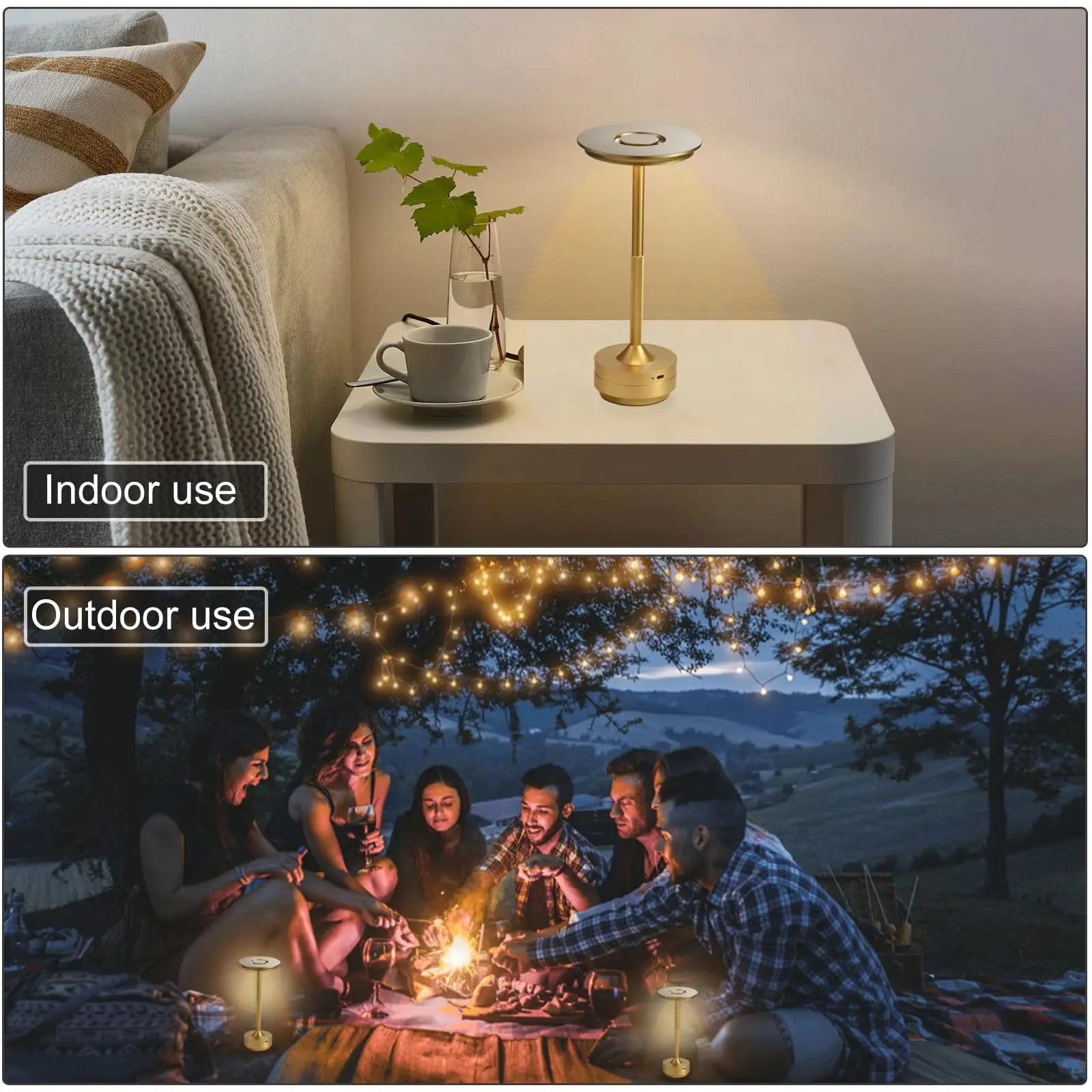 Simple Recharge Table lamp Restaurant Bar Desk Lamp Dimming Atmosphere Waterproof IP40 USB Charging Touch Switch Decoration Lamp