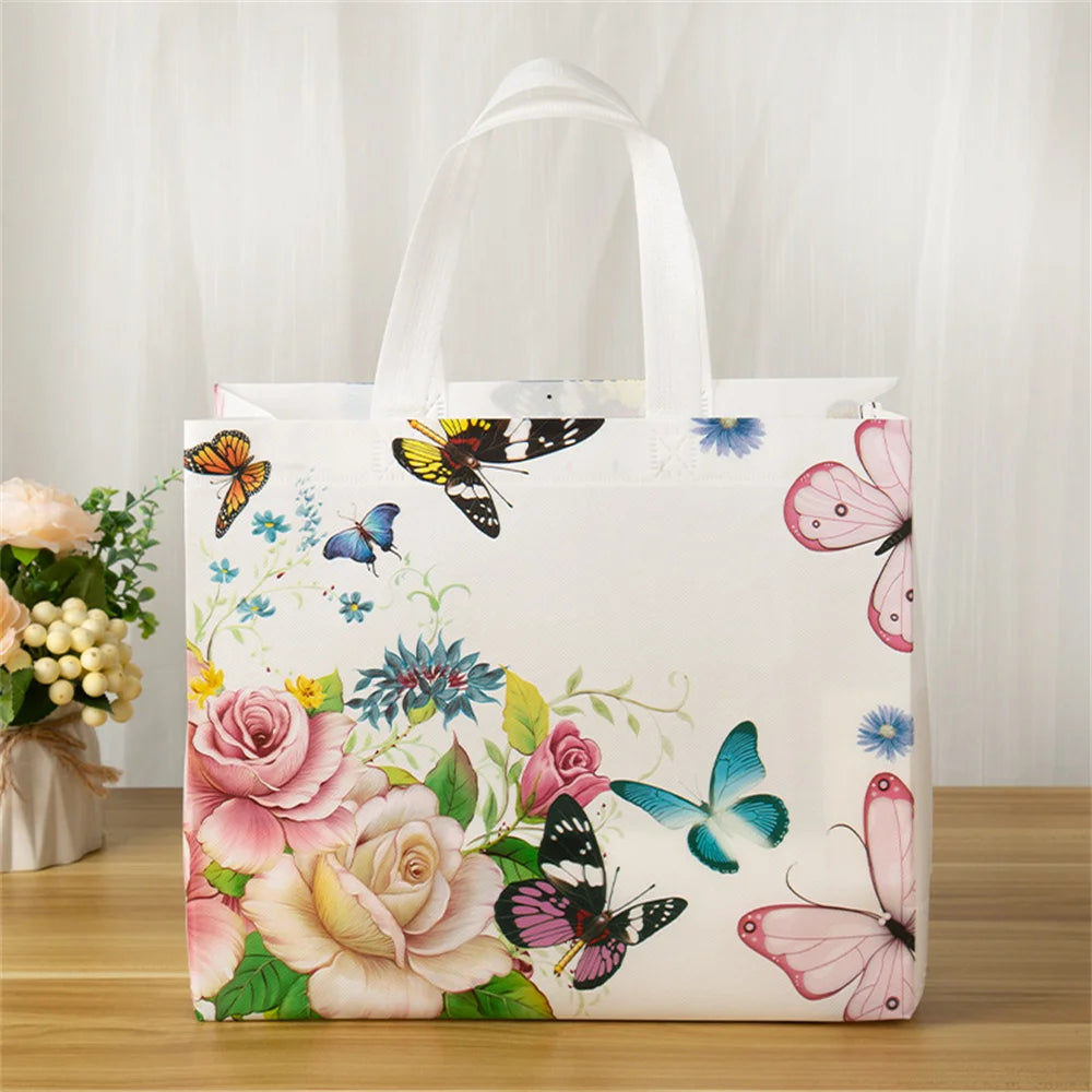 Butterfly Printing Non-woven Fabric Shopping Bag