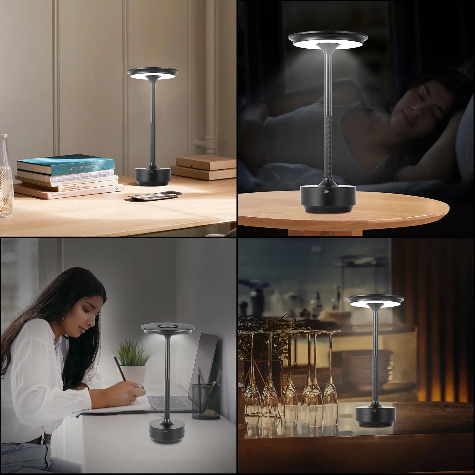 Simple Recharge Table lamp Restaurant Bar Desk Lamp Dimming Atmosphere Waterproof IP40 USB Charging Touch Switch Decoration Lamp