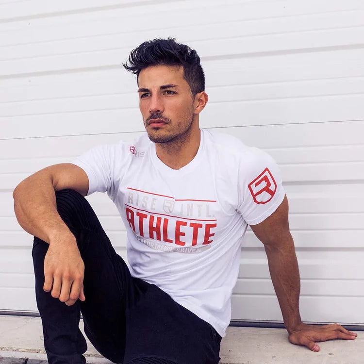 Men Tshirt Short Sleeve Elasticity Cotton Slim Bodybuilding Comfortable Breathable for Men Summer Casual Workout Gym Wear