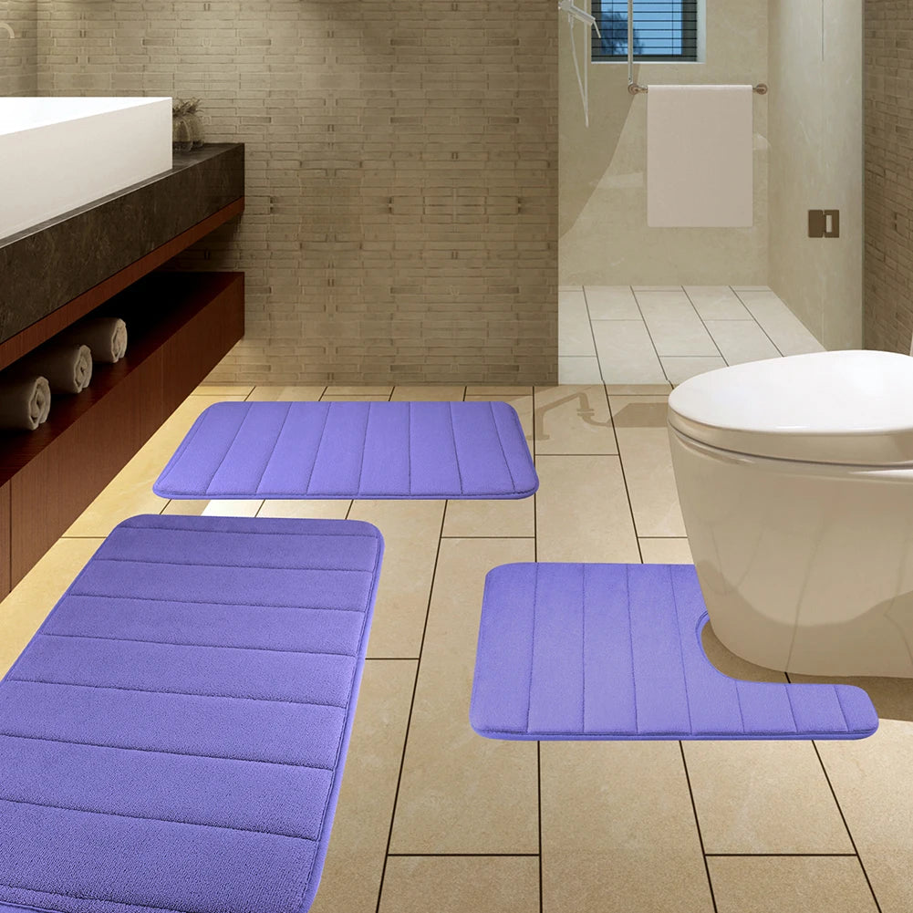 New Super Absorbent Bath Mat Memory Foam Carpet Non-slip Bathroom Rug Bathtub Side Floor Rugs Shower Room Doormat Toilet Footpad