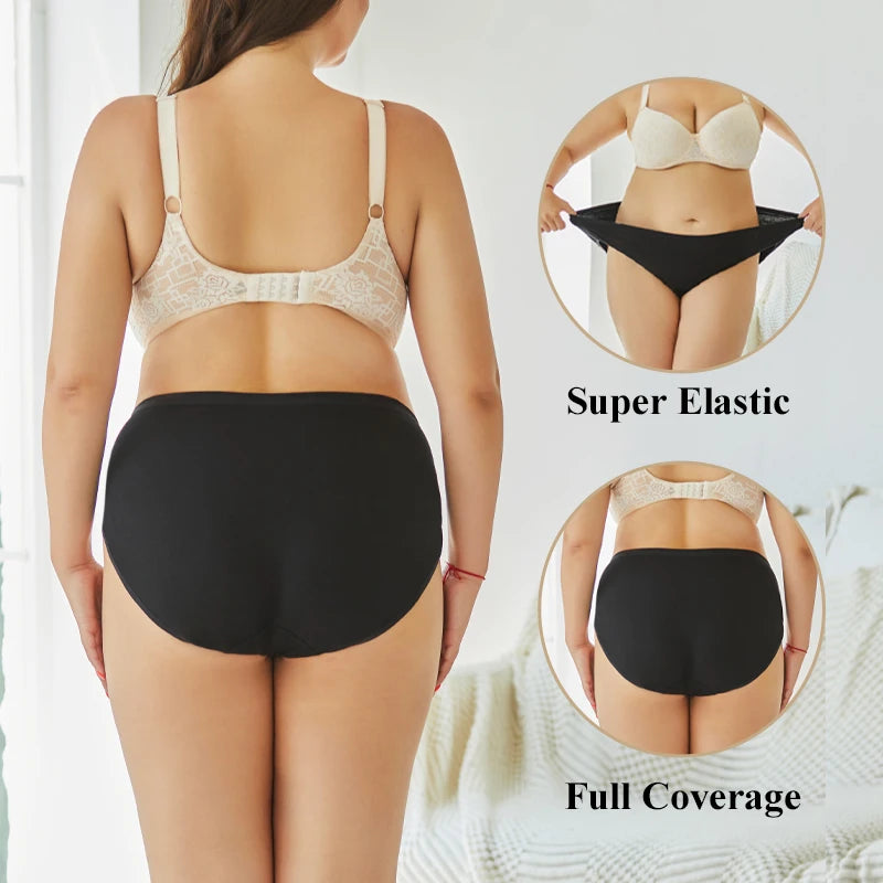 XL-5XL Cotton Plus size Women Panties Breathable High Waist Briefs Ladies Super Stretch Triangle Underpants Soft Lingerie 150kg