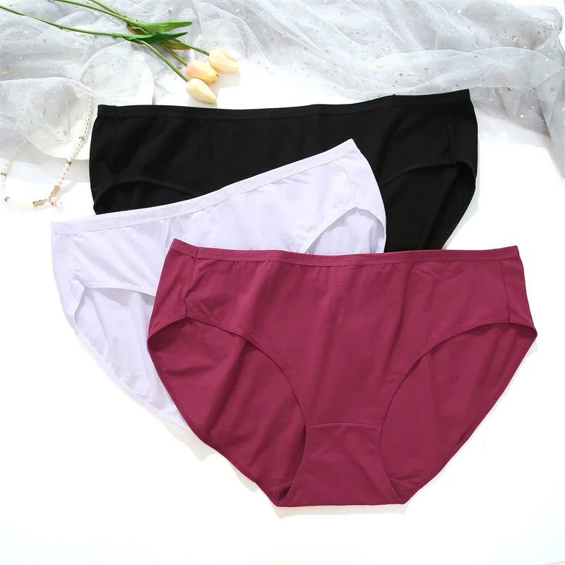 XL-5XL Cotton Plus size Women Panties Breathable High Waist Briefs Ladies Super Stretch Triangle Underpants Soft Lingerie 150kg