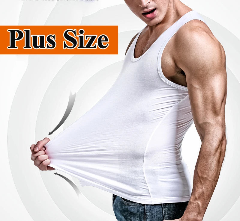 Hot Sale!Large Size Cotton Sleeveless T-shirts For Men Gym Fitness Tank Tops Bodybuilding Muscle Vest Tops Sports Undershirt