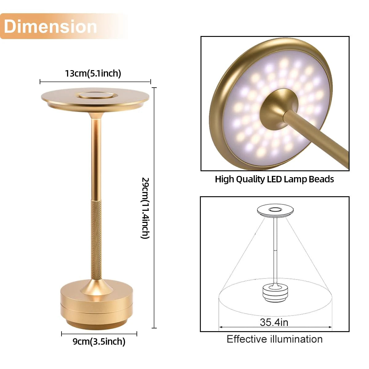 Simple Recharge Table lamp Restaurant Bar Desk Lamp Dimming Atmosphere Waterproof IP40 USB Charging Touch Switch Decoration Lamp