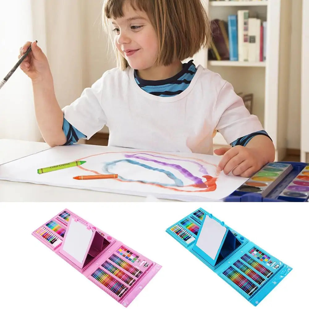 Kids Art Supplies 208 Pcs Double Sided Trifold Easel Painting Art Set Painting Supplies Set With Sketch Pad Markers For Boys