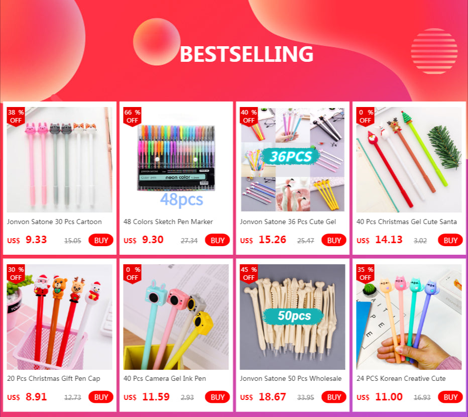 40 pcs Creative Stationery Key Modelling Neutral Pen Cute Cartoon Learning Office Retro Water-based Signature Pen