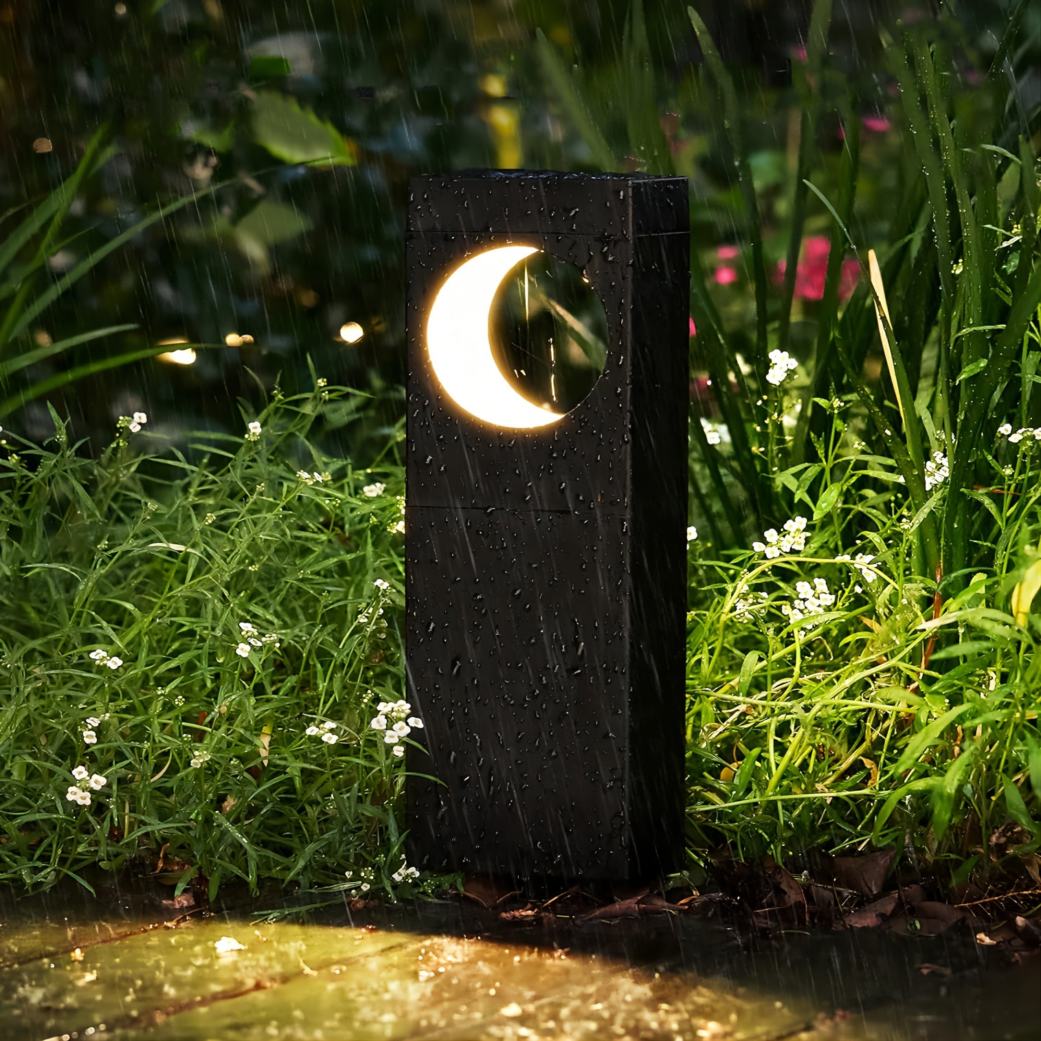 Solar Outdoor Lights 6 Pack, Bright Pathway Outdoor, Achieve, Moon Shape Landscapes, Auto On/Off For Outside Yard Garden Path, IPX5 Waterproof Solar Pathway Lights Outdoor Warm White