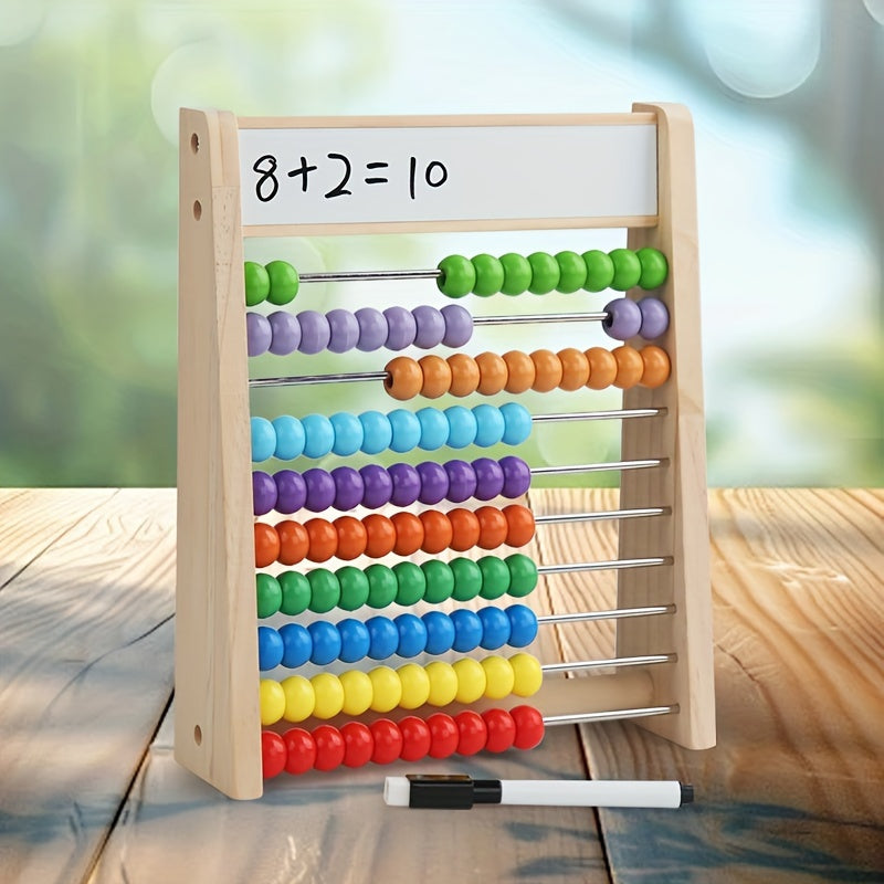 Vibrant Wooden Math Wizard - Develops Addition & Subtraction Skills, Enhances Hand-Eye Coordination, Sensory Learning Tool for Youngsters, Perfect Birthday Gift Idea for Boys and Girls