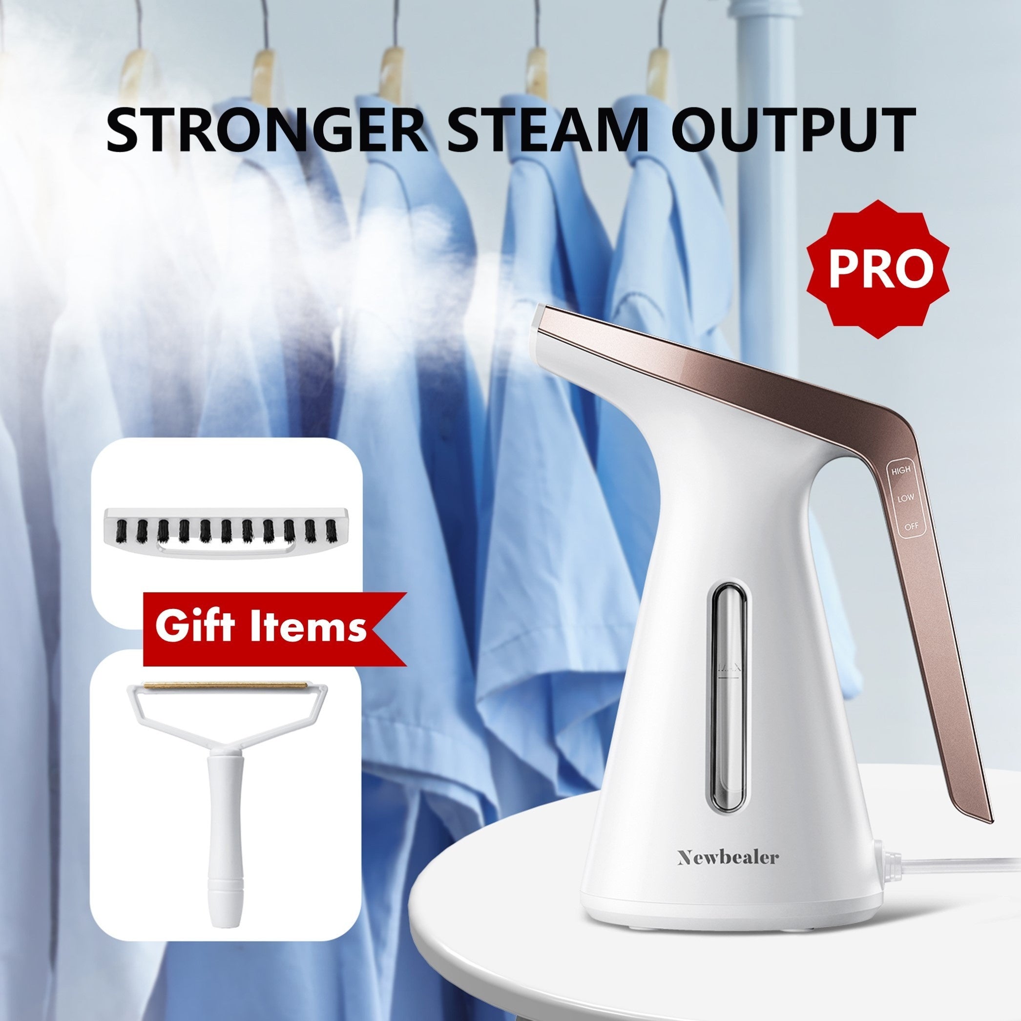 700W Powerful Handheld Steamer for Clothes, Portable Newbealer Steamer with Wrinkle Remover for Home, Office and Travel