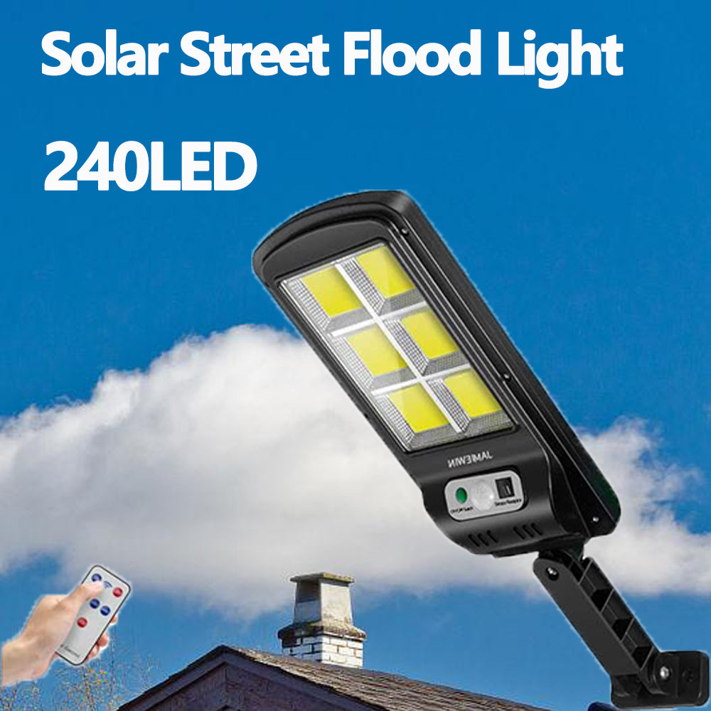 240LED Solar Street Light Commercial Dusk To Dawn Outdoor Motion Sensor Road Wall Lamp for Garden Garage Yard