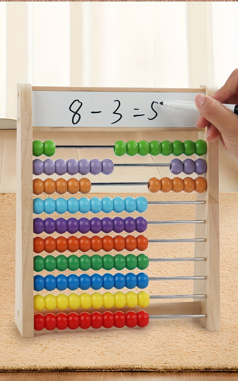 Vibrant Wooden Math Wizard - Develops Addition & Subtraction Skills, Enhances Hand-Eye Coordination, Sensory Learning Tool for Youngsters, Perfect Birthday Gift Idea for Boys and Girls