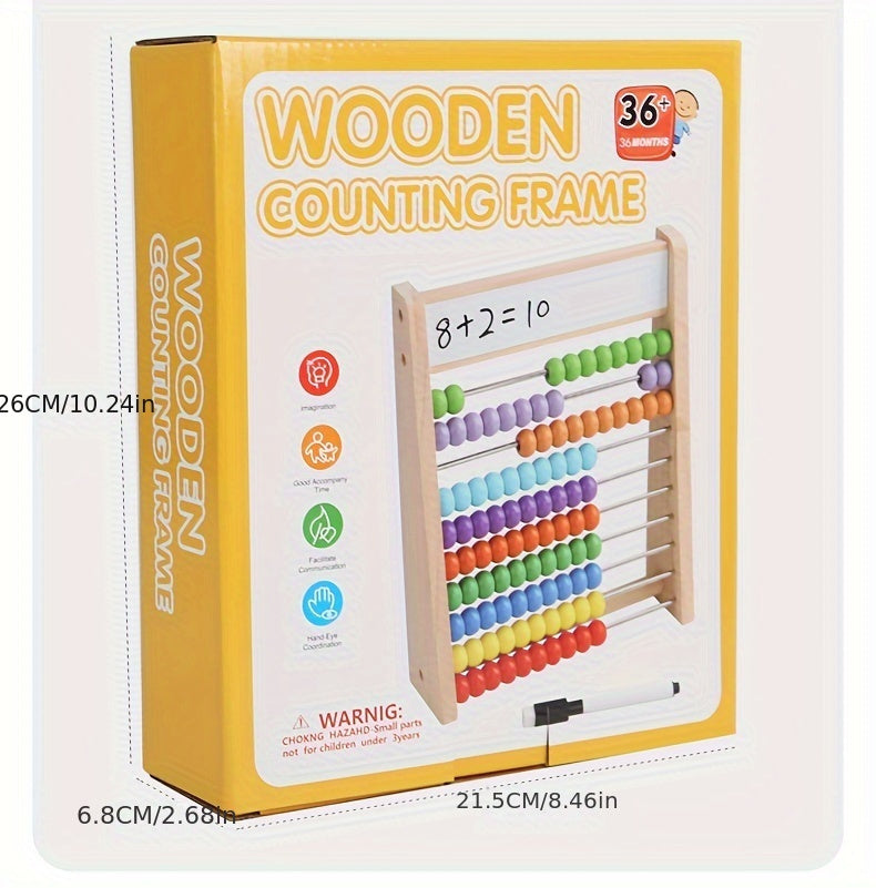 Vibrant Wooden Math Wizard - Develops Addition & Subtraction Skills, Enhances Hand-Eye Coordination, Sensory Learning Tool for Youngsters, Perfect Birthday Gift Idea for Boys and Girls